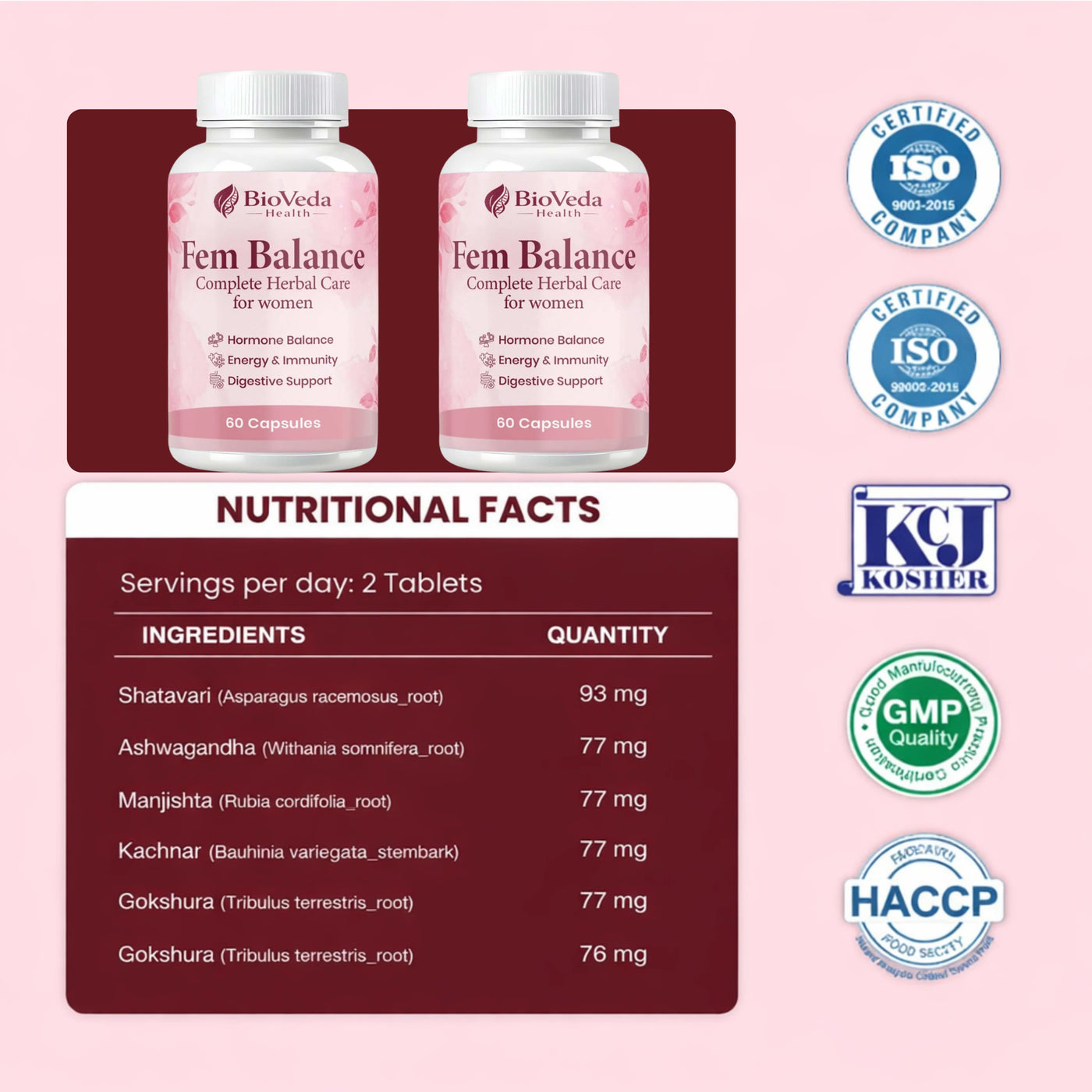 BioVeda Health Fem Balance Capsules – Complete Herbal Care for Women ...